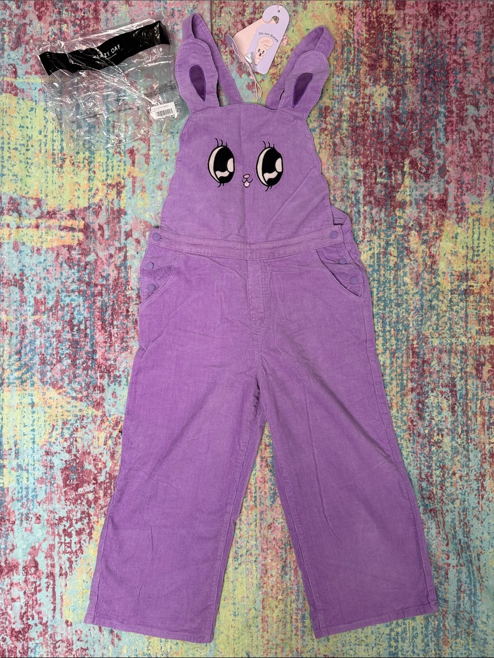 Lazy Oaf Lavender Bunny Ear Overalls